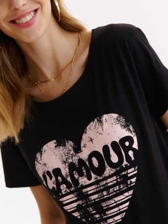 Bawełniany t-shirt damski z nadrukiem