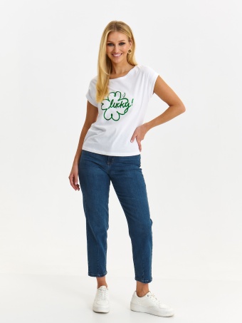 T-shirt z błyszczącym nadrukiem