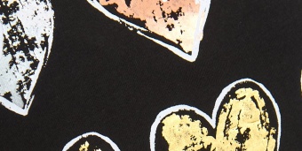 Luźny t-shirt z błyszczącym nadrukiem