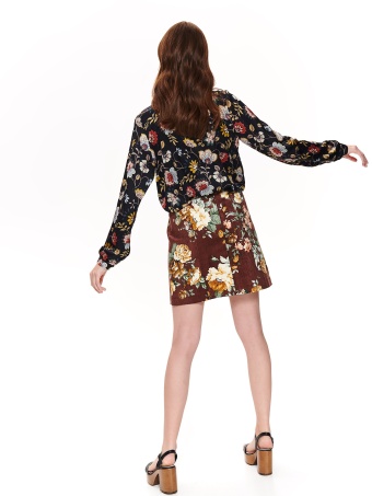 Sztruksowa mini spódniczka w kwiaty