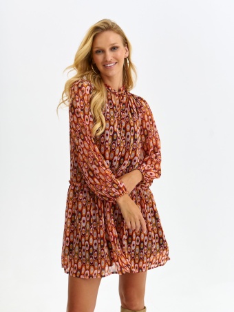 Printowana sukienka z wiązaniem 