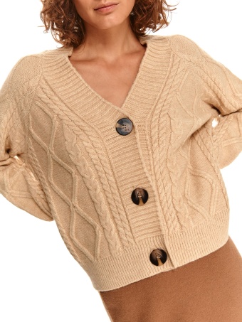 Pudełkowy kardigan z przeplotami