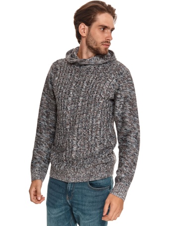 Sweter strukturalny z kapturem