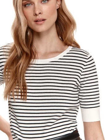 Sweter z rękawem 3/4 w paski