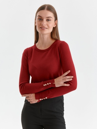 Dopasowany sweter damski z guzikami