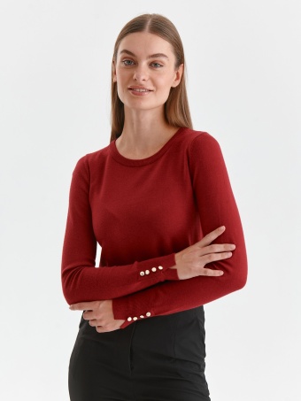Dopasowany sweter damski z guzikami
