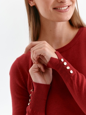 Dopasowany sweter damski z guzikami