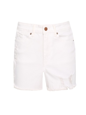 Białe krótkie szorty z przetarciami