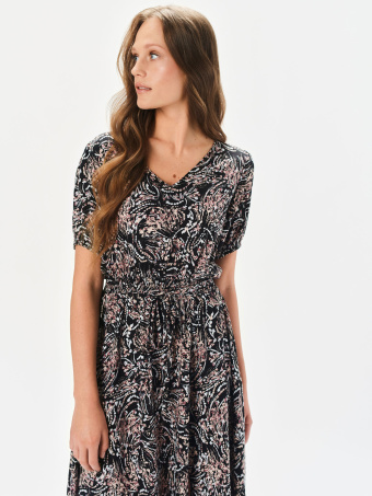 Printowana sukienka z dekoltem v