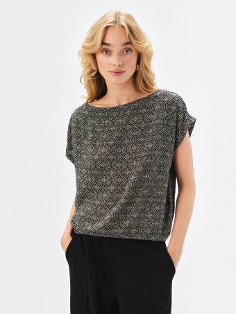 Luźna bluzka z wzorem etno 