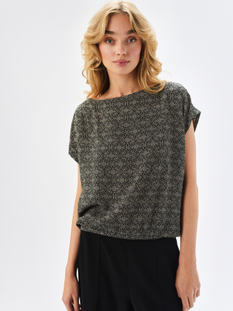 Luźna bluzka z wzorem etno 