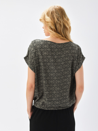 Luźna bluzka z wzorem etno 