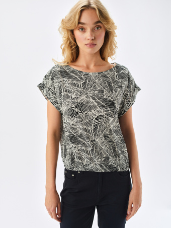 Bluzka z tropikalnym motywem 