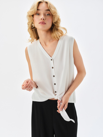 Biała bluzka bez rękawów