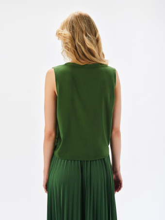 Bluzka bez rękawów z wiązaniem u dołu