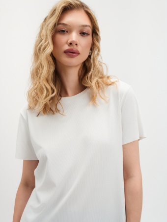 Biały t-shirt w prążek 
