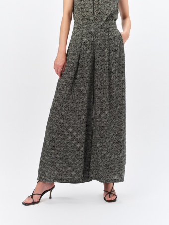 Wzorzyste spodnie o luźnym fasonie 