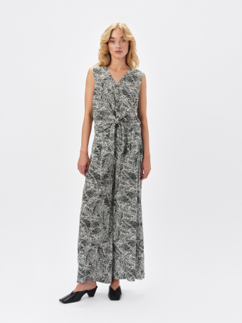 Wzorzyste spodnie z szerokimi nogawkami 