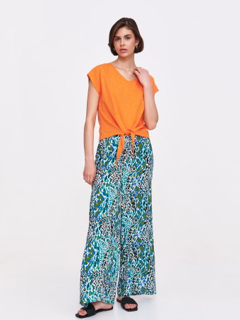 Pomarańczowy top z wiązaniem 