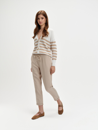 Kardigan w beżowe paski 