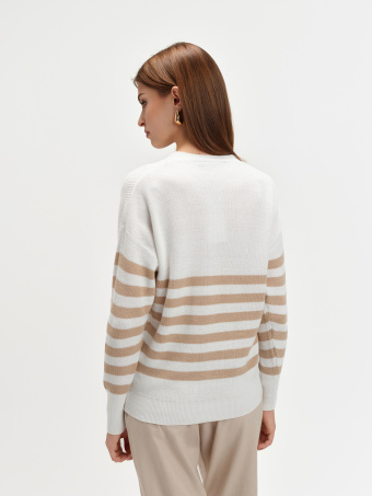 Kardigan w beżowe paski 