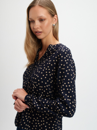 Granatowa bluzka w groszki 