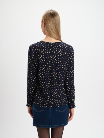 Granatowa bluzka w groszki 