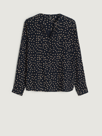 Granatowa bluzka w groszki 