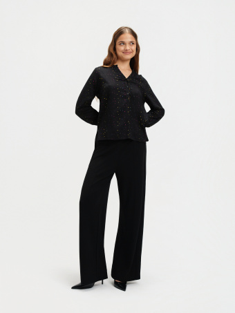 Czarna bluzka w kolorowe groszki 