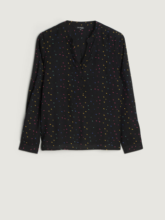 Czarna bluzka w kolorowe groszki 