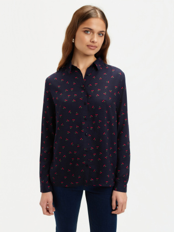 Granatowa koszula z nadrukiem