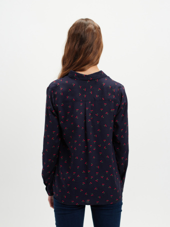 Granatowa koszula z nadrukiem