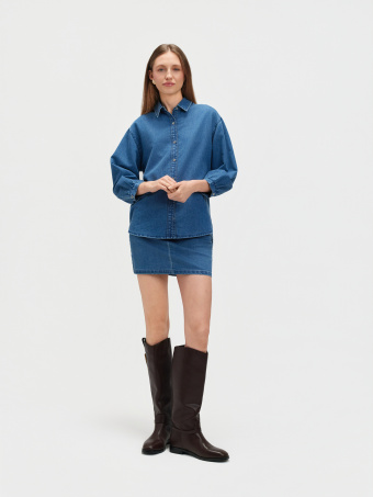 Koszula jeansowa o luźnym kroju 