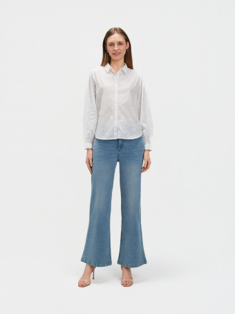 Biała koszula z angielskim haftem 