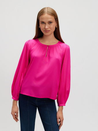 Zwiewna różowa bluzka z wiskozą 