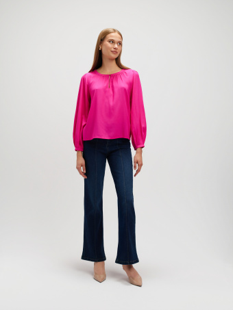 Zwiewna różowa bluzka z wiskozą 