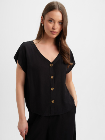 Zwiewna czarna bluzka 