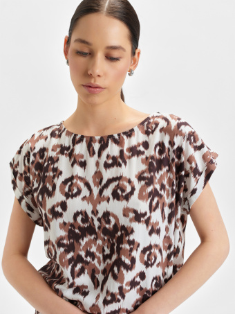 Wzorzysta bluzka z wiskozy 