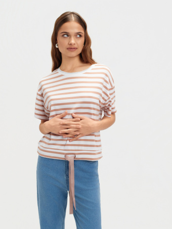 Beżowa bluza w paski 