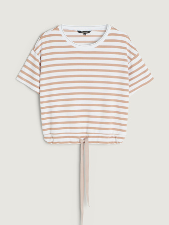 Beżowa bluza w paski 