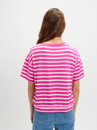 Różowa bluza w paski 