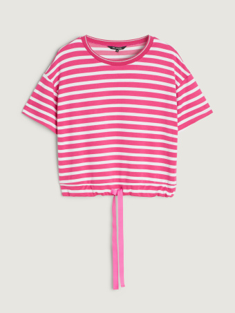 Różowa bluza w paski 