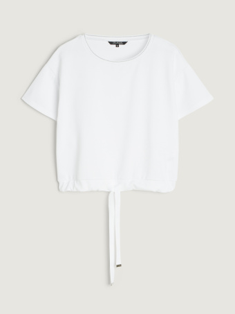 Biała bluza krótki rękaw 