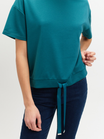 Turkusowa bluza krótki rękaw 