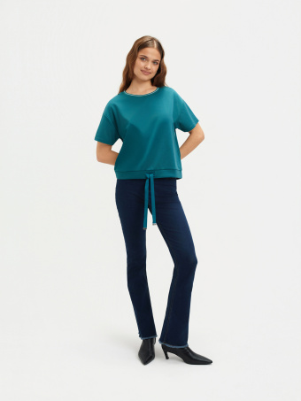 Turkusowa bluza krótki rękaw 