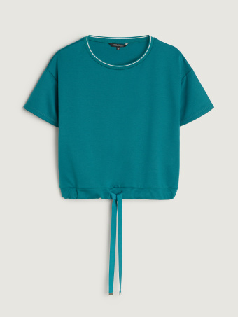 Turkusowa bluza krótki rękaw 