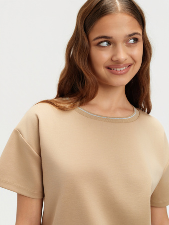 Beżowa bluza krótki rękaw 