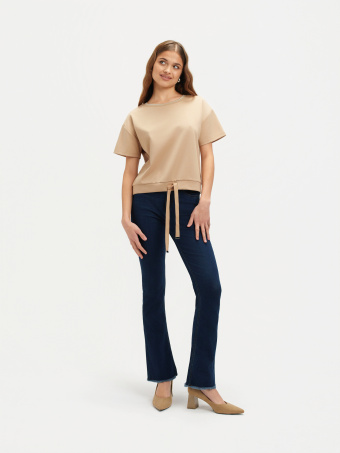 Beżowa bluza krótki rękaw 