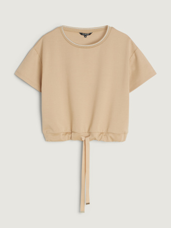 Beżowa bluza krótki rękaw 