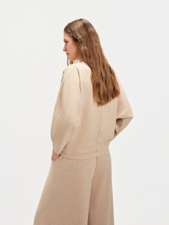 Dzianinowa bluza z rękawem typu nietoperz 